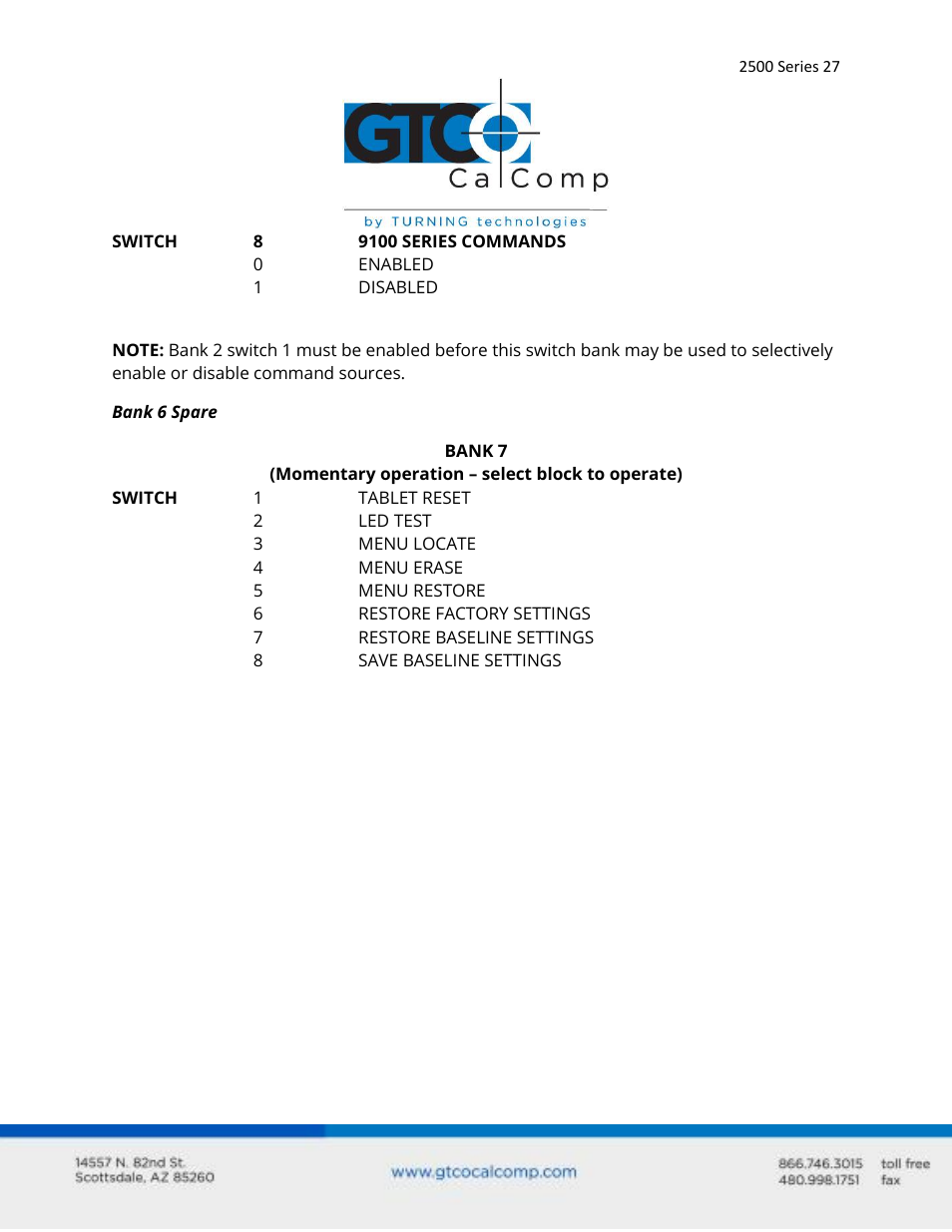 GTCO 2500 Series - Users Guide 1/3 User Manual | Page 27 / 28