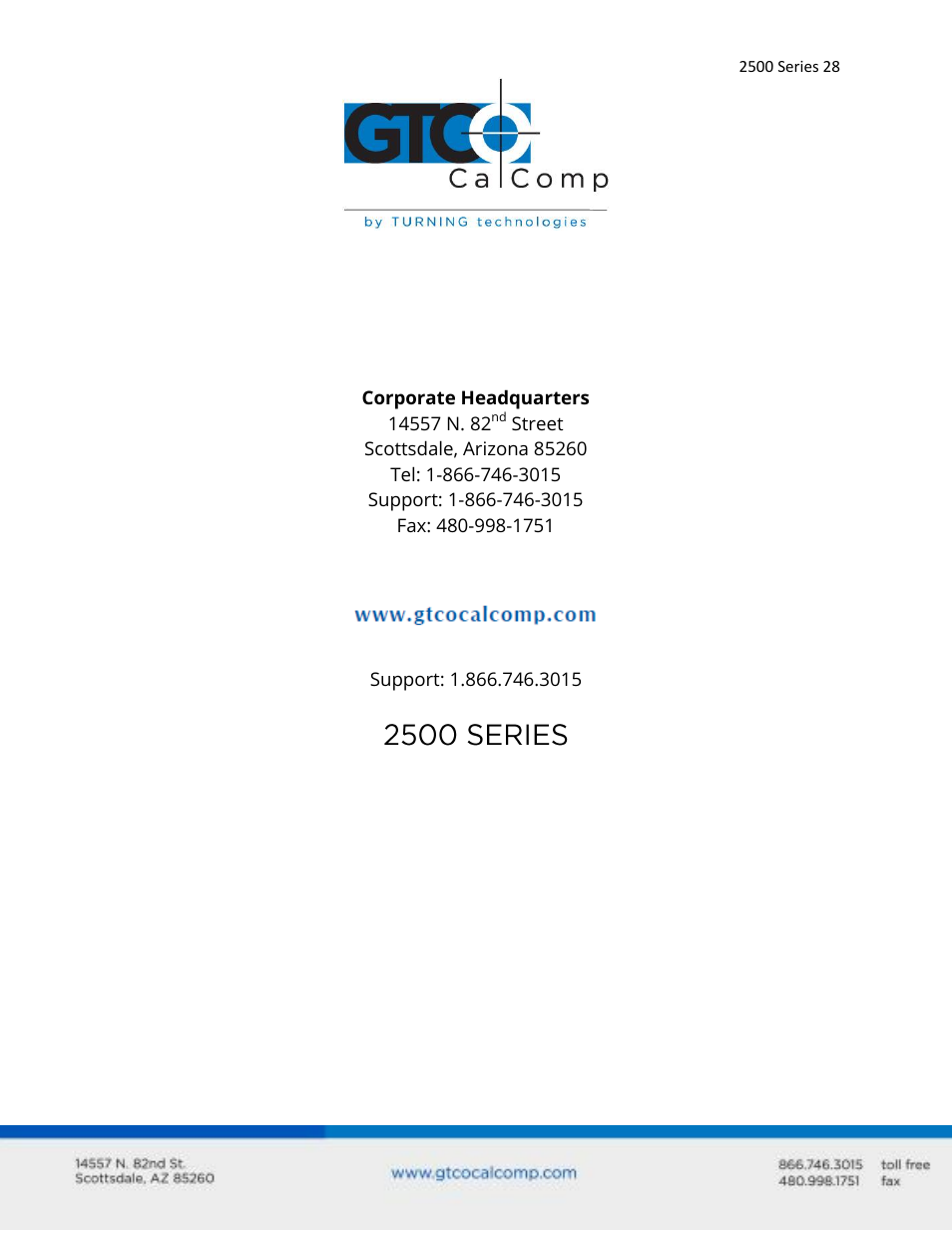 GTCO 2500 Series - Users Guide 1/3 User Manual | Page 28 / 28