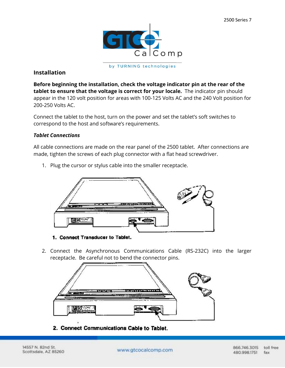 GTCO 2500 Series - Users Guide 1/3 User Manual | Page 7 / 28