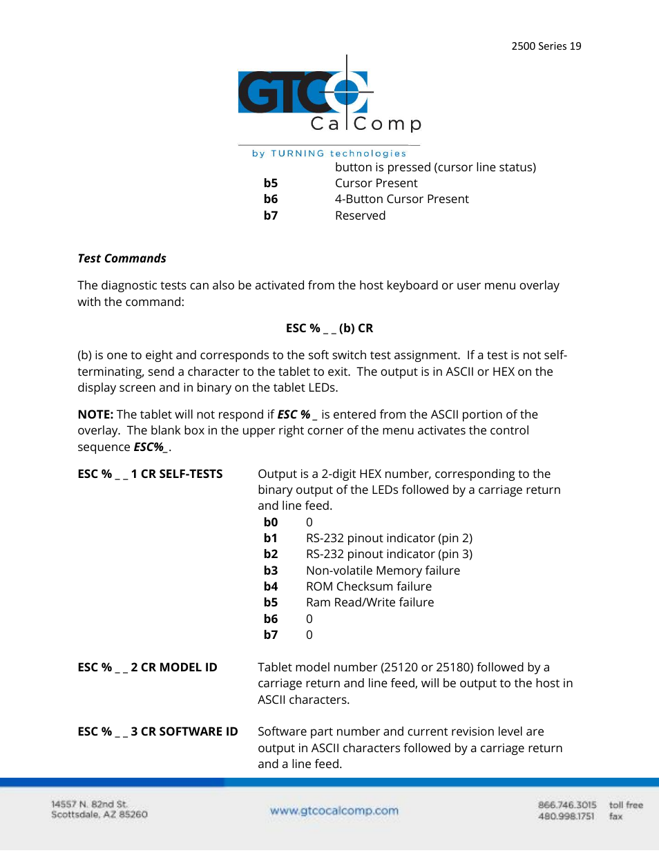 GTCO 2500 Series - Users Guide 2/3 User Manual | Page 19 / 27