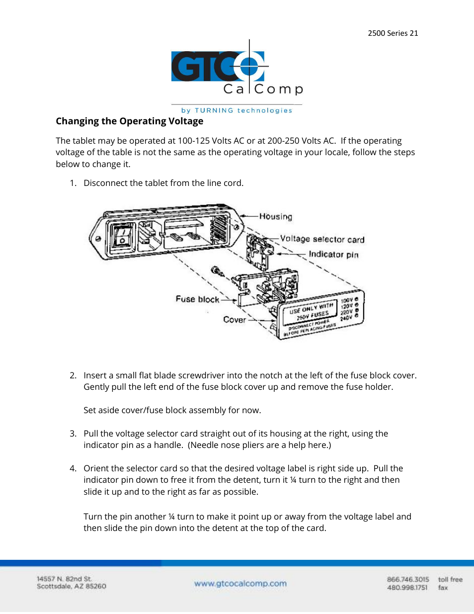 GTCO 2500 Series - Users Guide 2/3 User Manual | Page 21 / 27