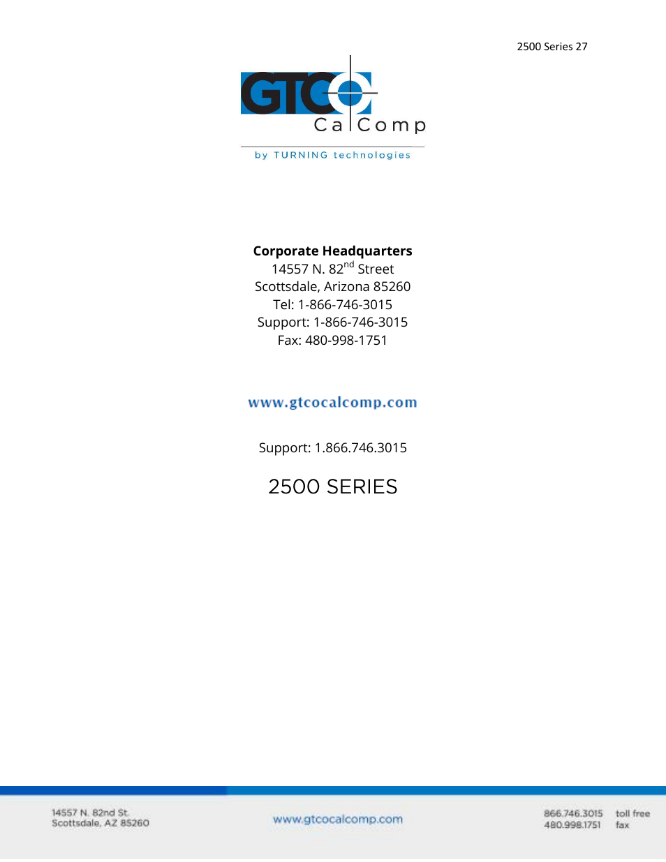 GTCO 2500 Series - Users Guide 2/3 User Manual | Page 27 / 27