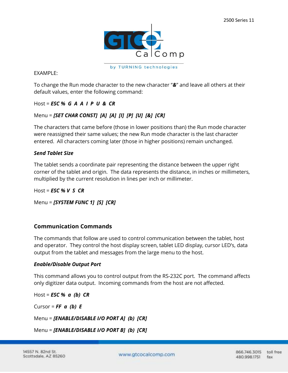 GTCO 2500 Series - Users Guide 3/3 User Manual | Page 11 / 38