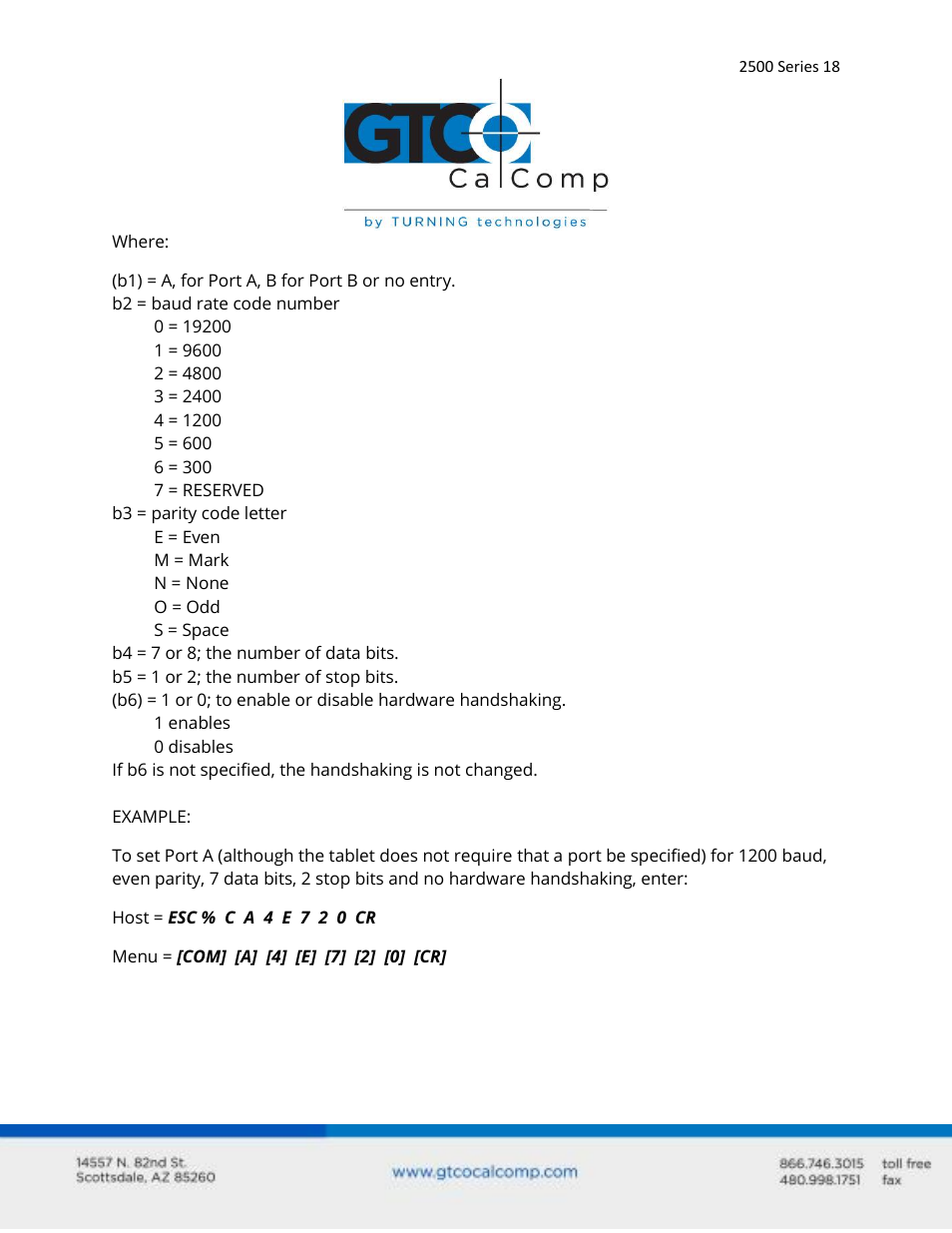 GTCO 2500 Series - Users Guide 3/3 User Manual | Page 18 / 38