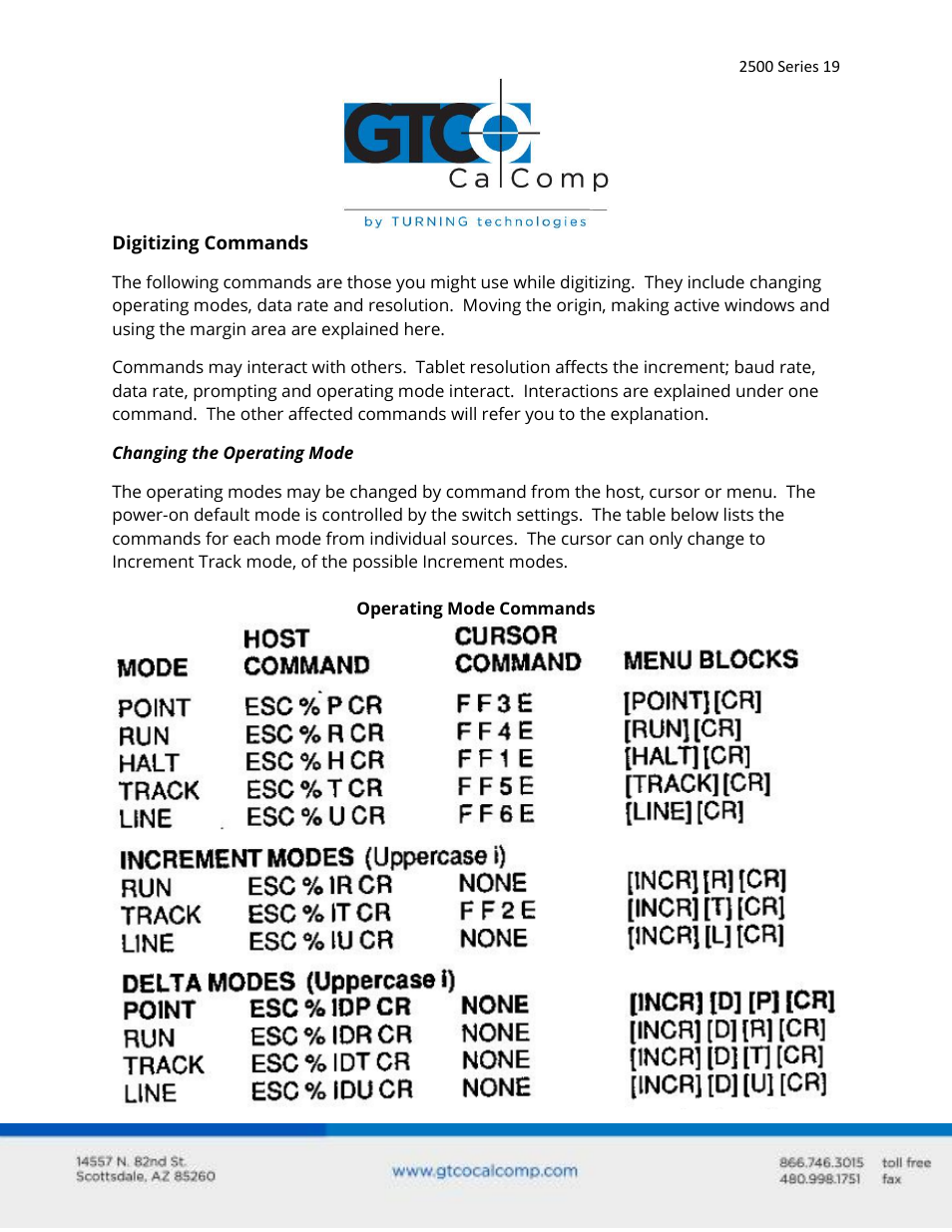 GTCO 2500 Series - Users Guide 3/3 User Manual | Page 19 / 38