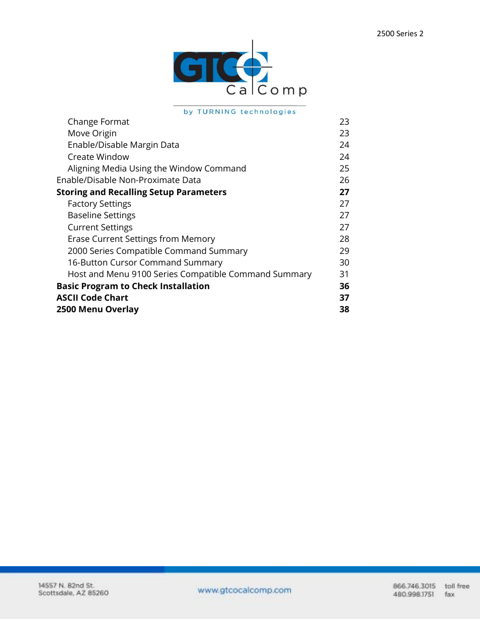 GTCO 2500 Series - Users Guide 3/3 User Manual | Page 2 / 38