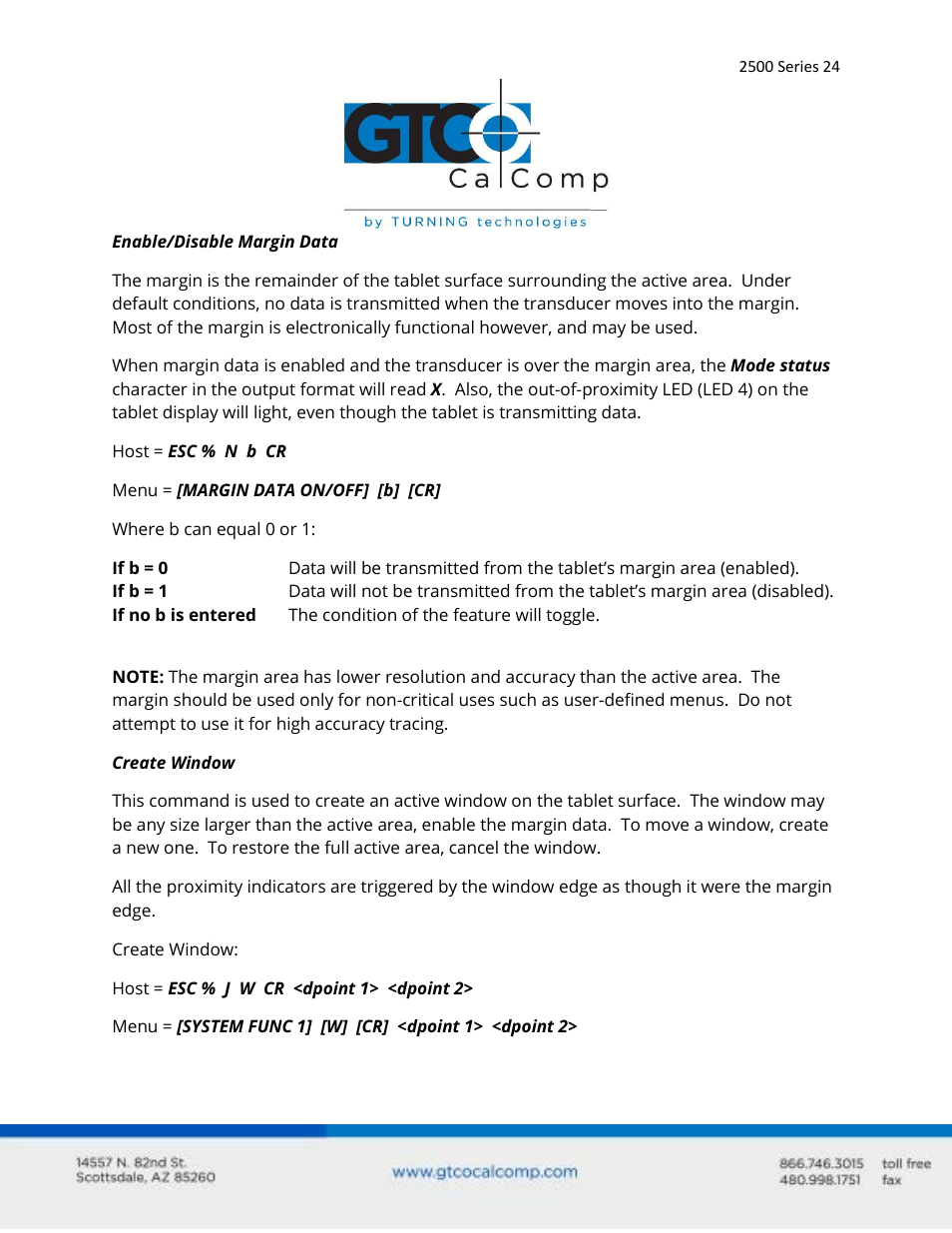 GTCO 2500 Series - Users Guide 3/3 User Manual | Page 24 / 38