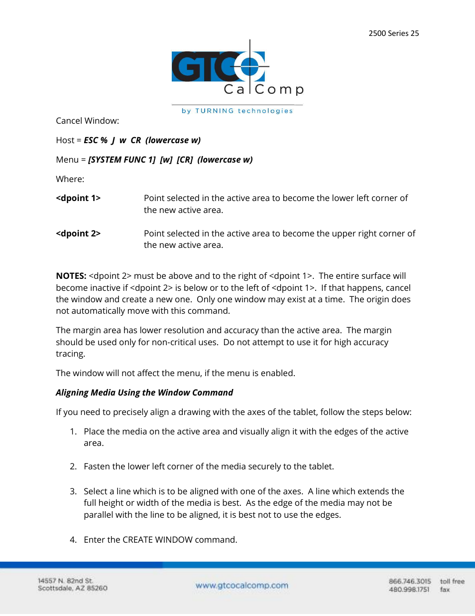 GTCO 2500 Series - Users Guide 3/3 User Manual | Page 25 / 38