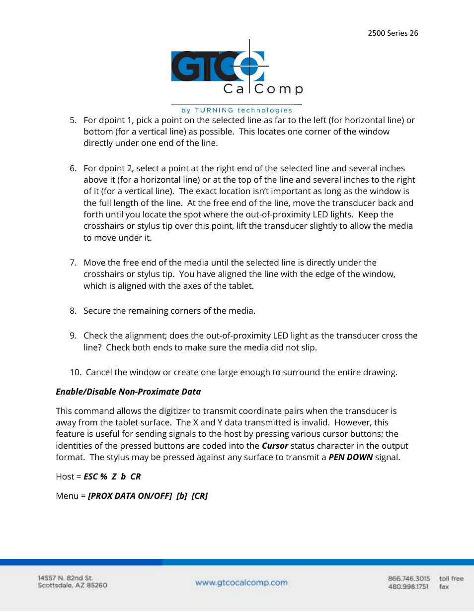 GTCO 2500 Series - Users Guide 3/3 User Manual | Page 26 / 38
