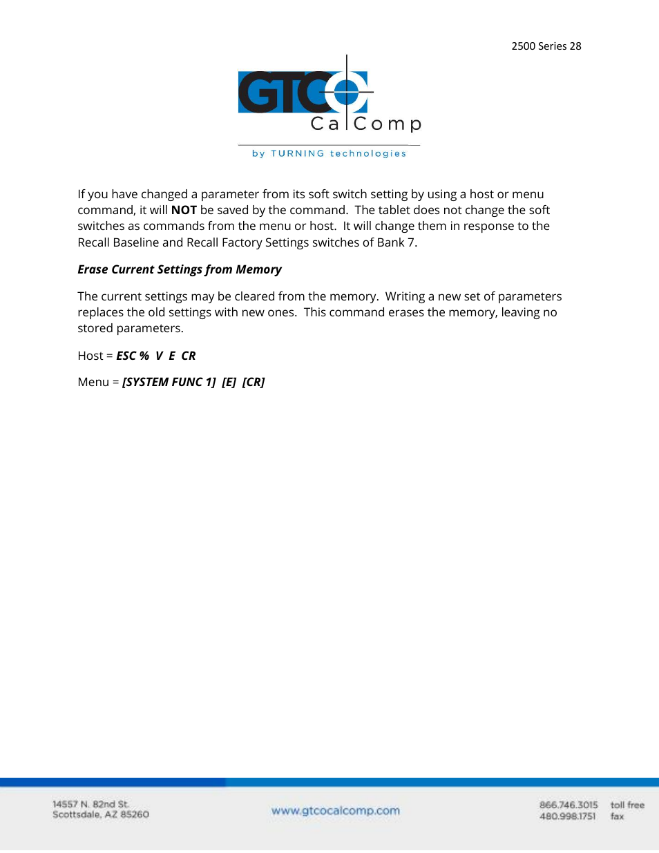 GTCO 2500 Series - Users Guide 3/3 User Manual | Page 28 / 38