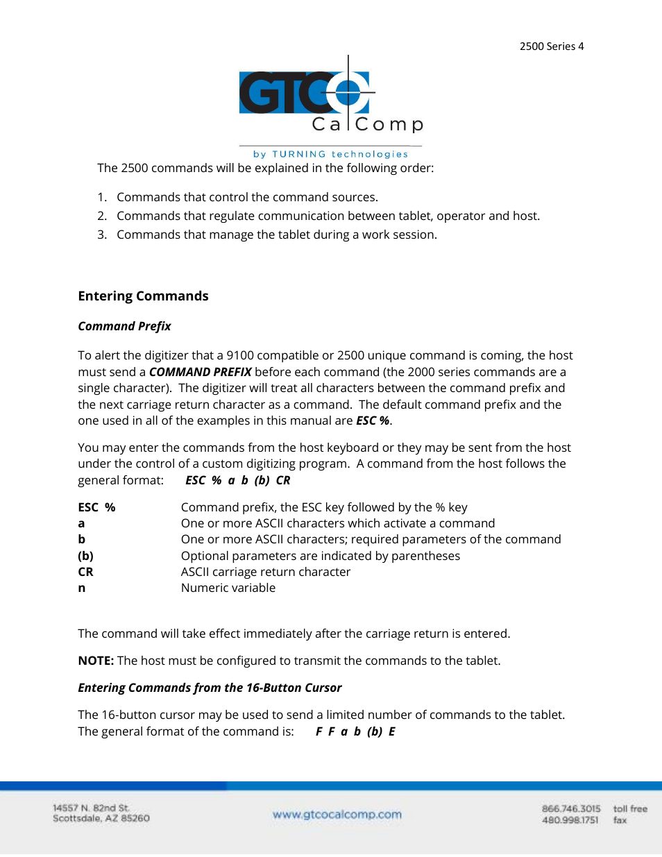 GTCO 2500 Series - Users Guide 3/3 User Manual | Page 4 / 38