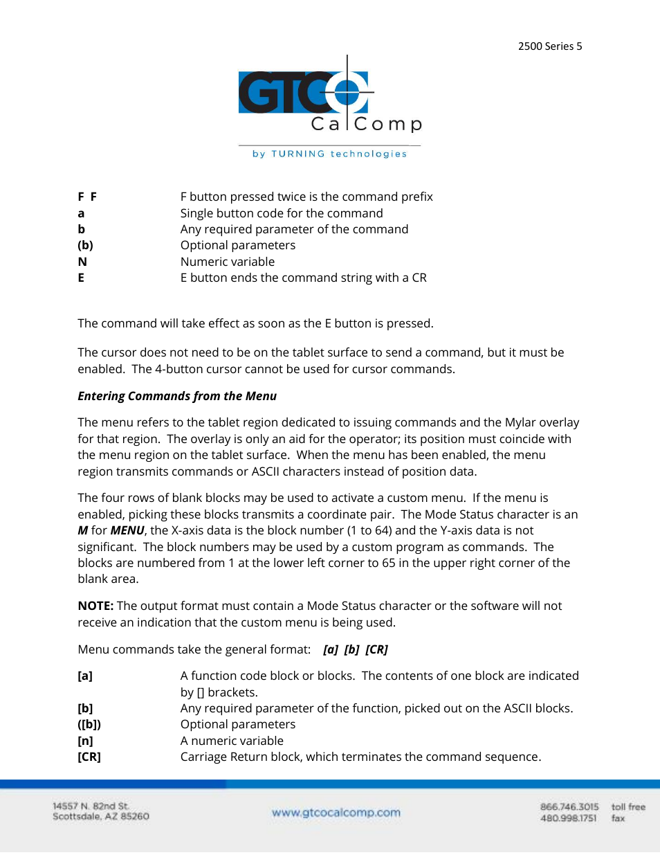 GTCO 2500 Series - Users Guide 3/3 User Manual | Page 5 / 38