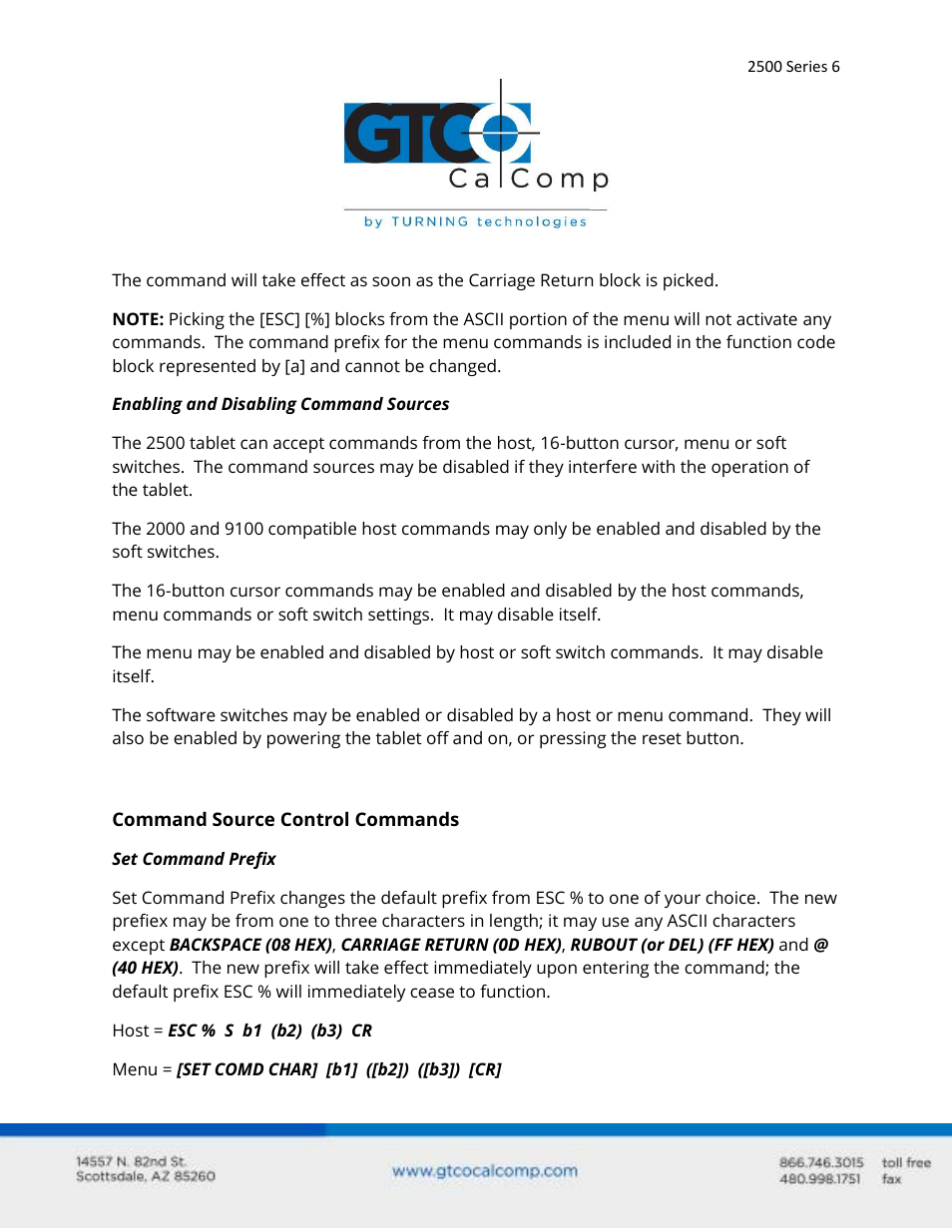 GTCO 2500 Series - Users Guide 3/3 User Manual | Page 6 / 38