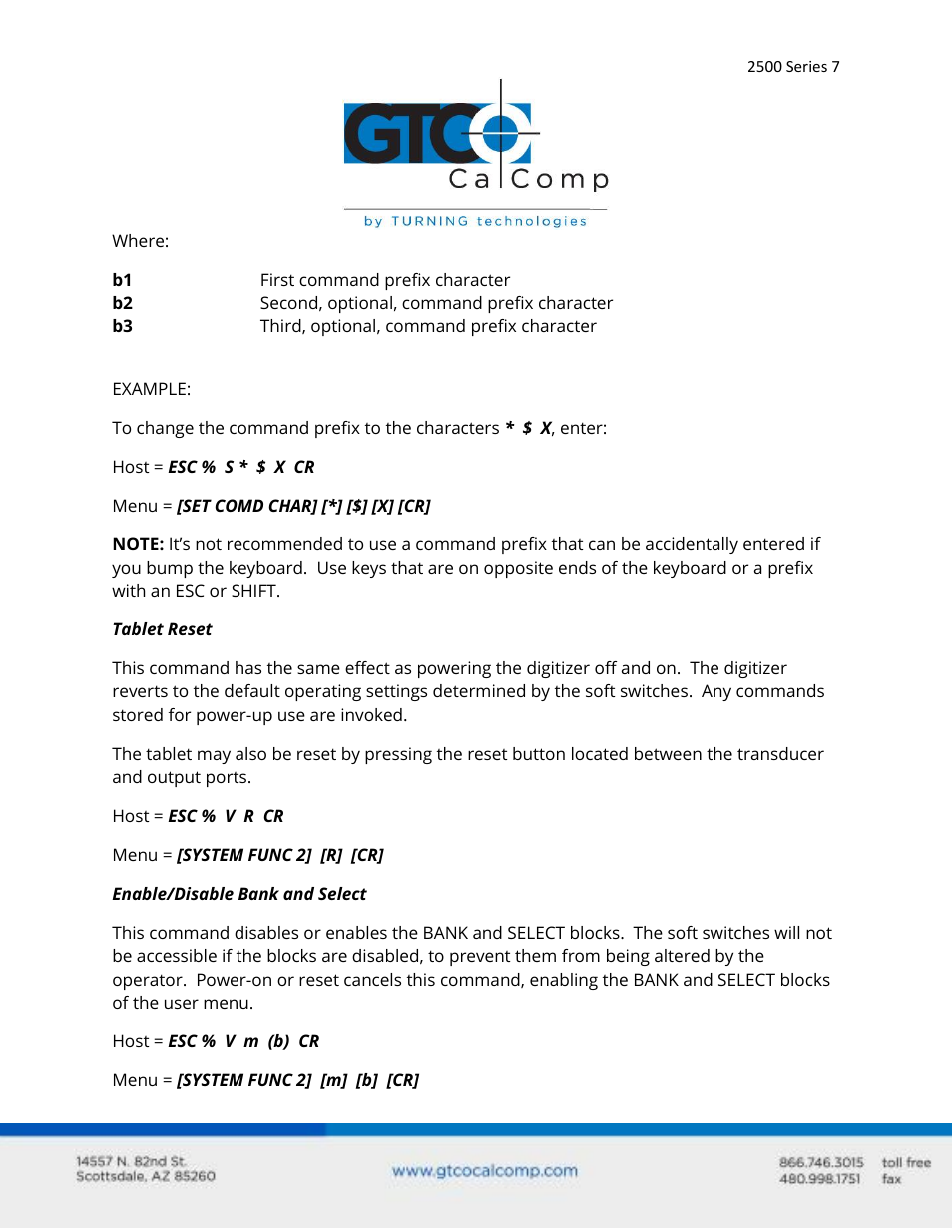 GTCO 2500 Series - Users Guide 3/3 User Manual | Page 7 / 38