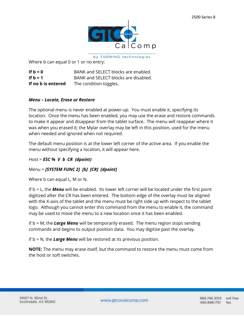 GTCO 2500 Series - Users Guide 3/3 User Manual | Page 8 / 38