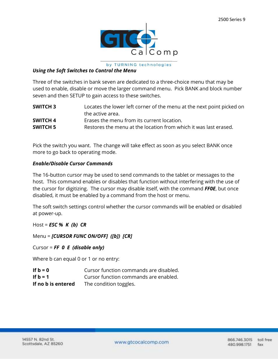 GTCO 2500 Series - Users Guide 3/3 User Manual | Page 9 / 38