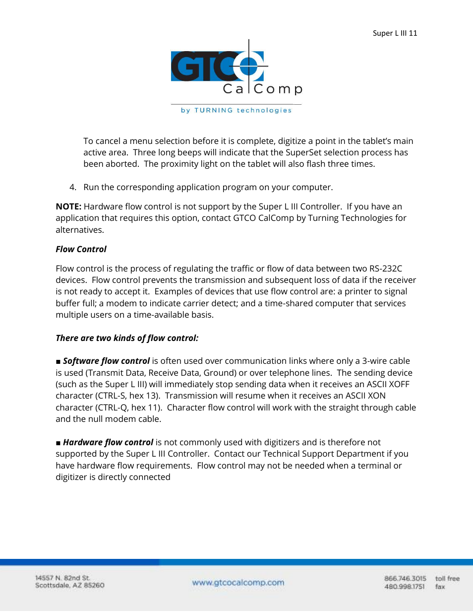 GTCO Super L III - Users Guide User Manual | Page 11 / 76