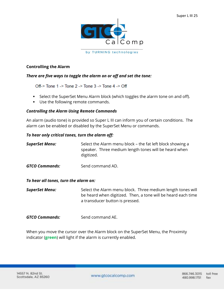 GTCO Super L III - Users Guide User Manual | Page 25 / 76