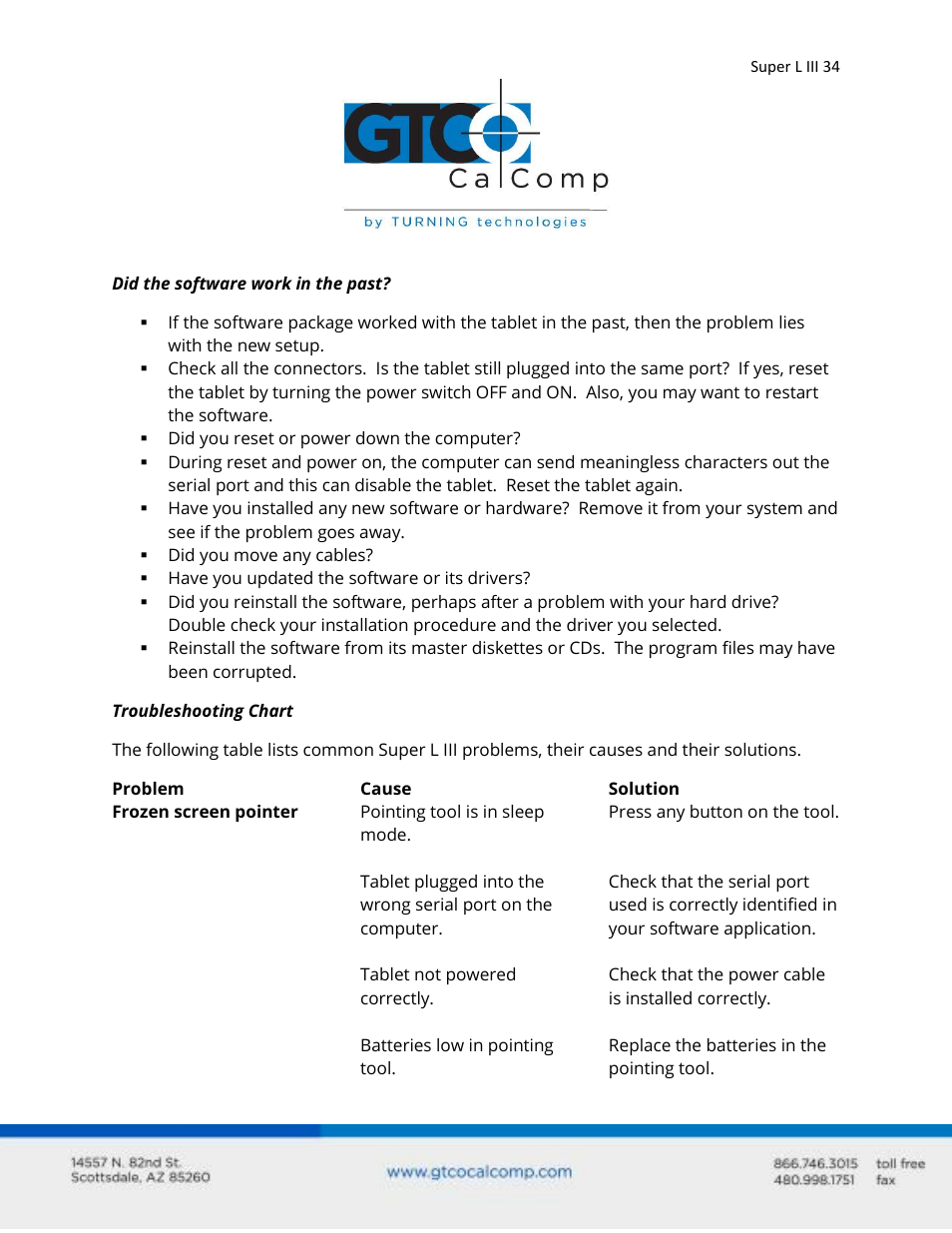 GTCO Super L III - Users Guide User Manual | Page 34 / 76