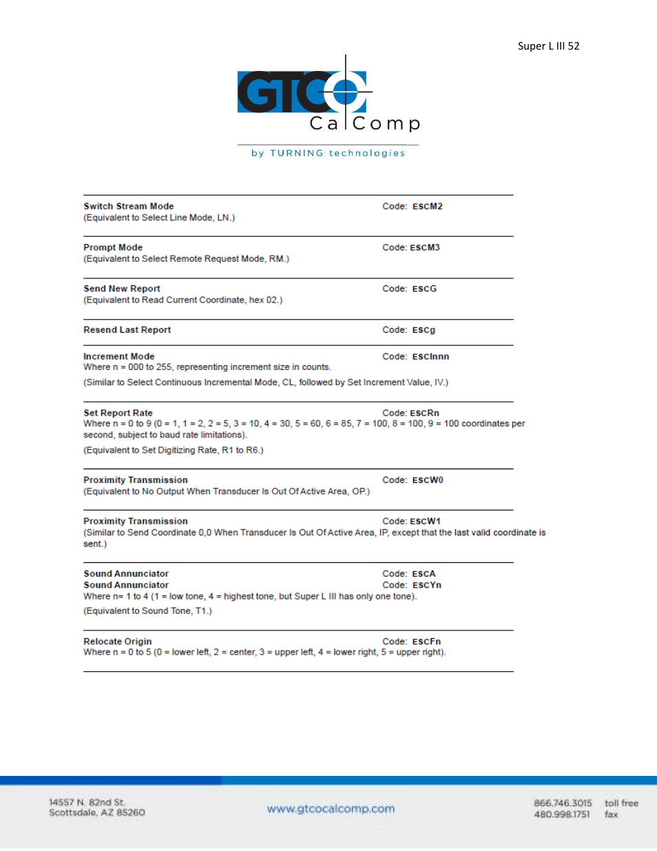 GTCO Super L III - Users Guide User Manual | Page 52 / 76