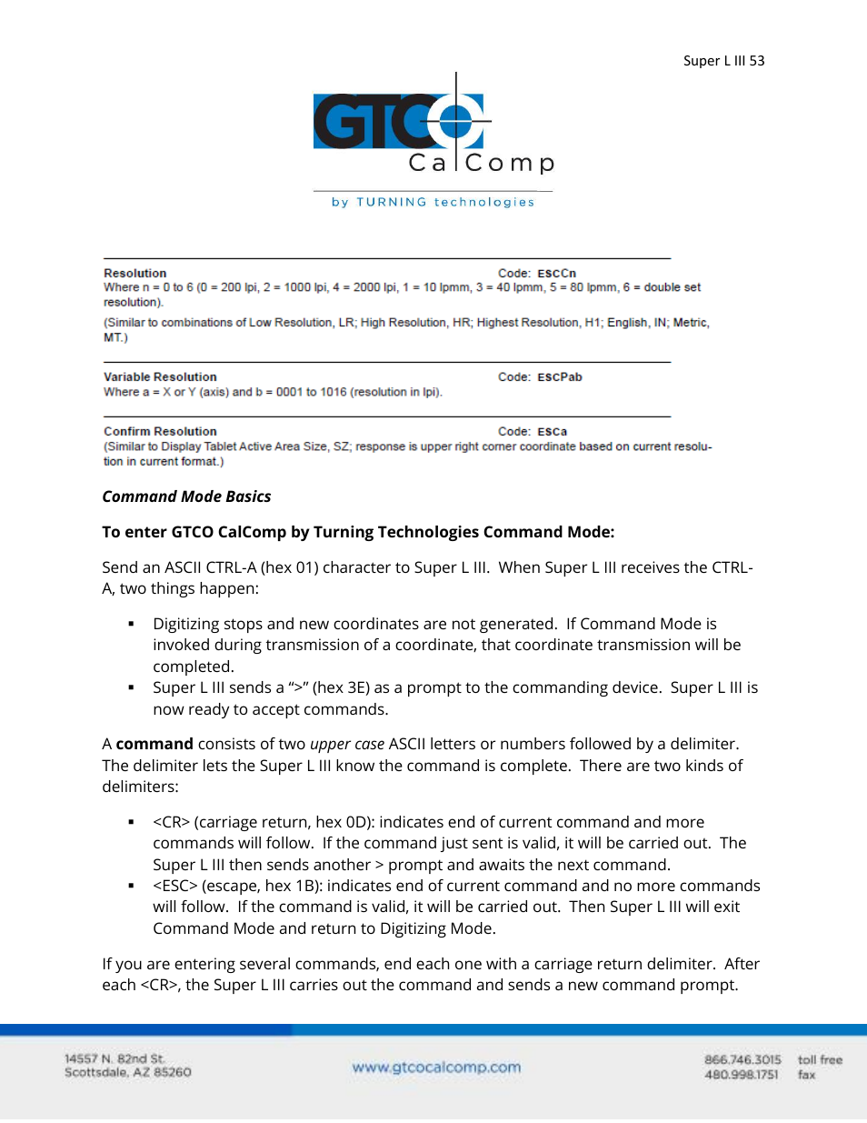 GTCO Super L III - Users Guide User Manual | Page 53 / 76
