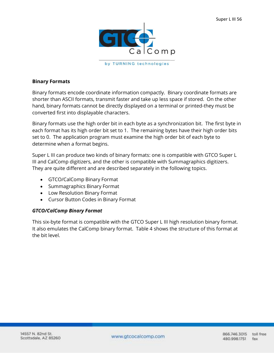 GTCO Super L III - Users Guide User Manual | Page 56 / 76