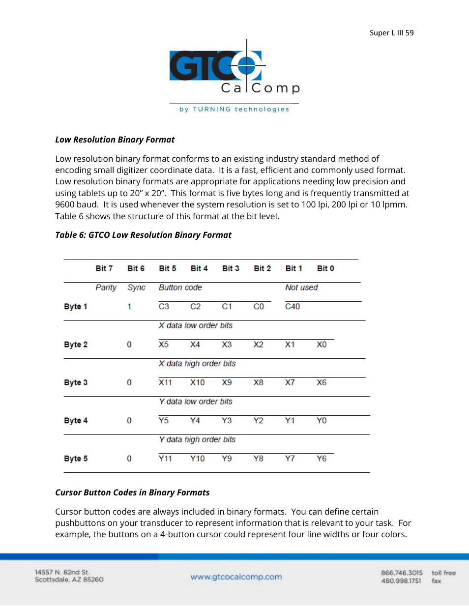 GTCO Super L III - Users Guide User Manual | Page 59 / 76