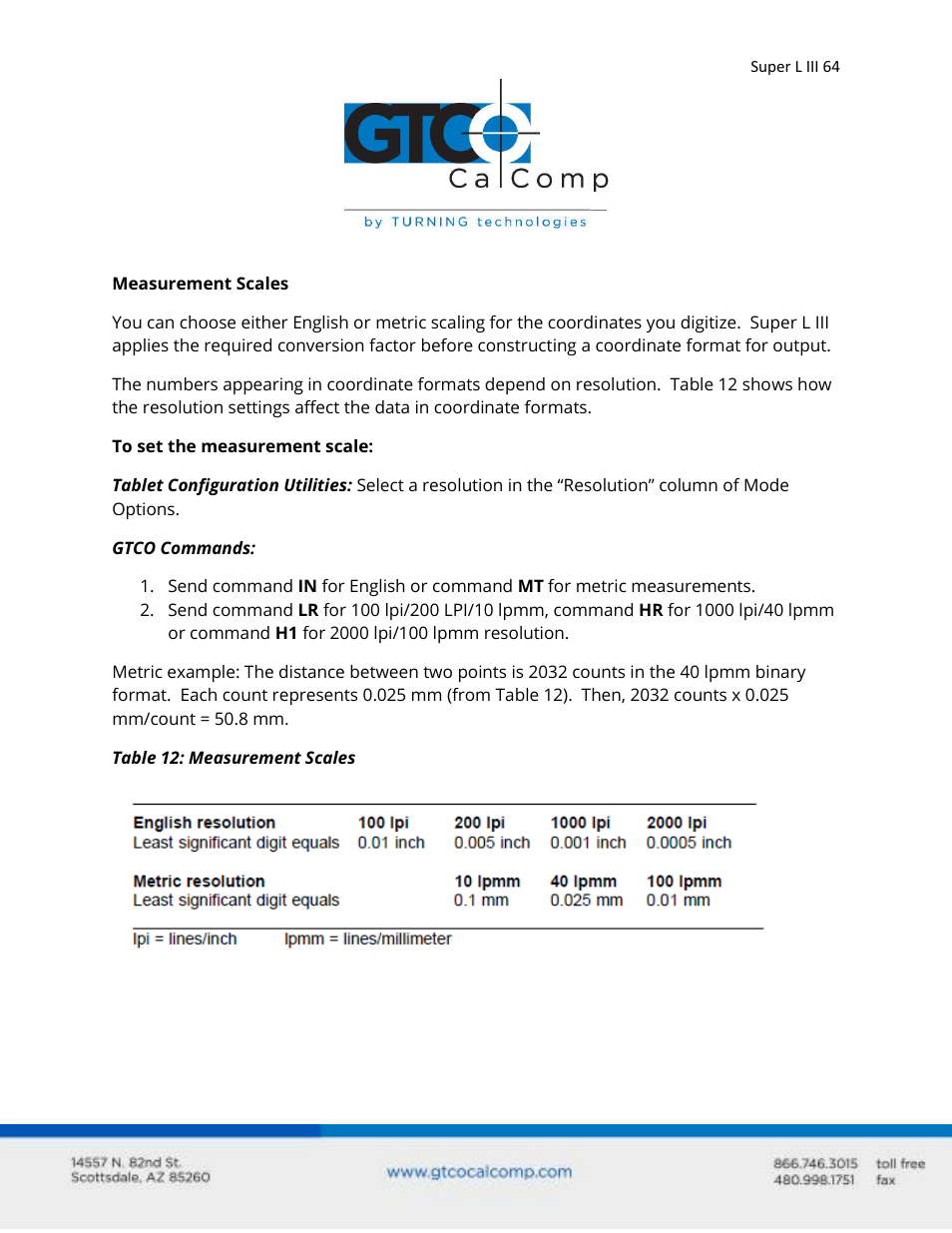 GTCO Super L III - Users Guide User Manual | Page 64 / 76