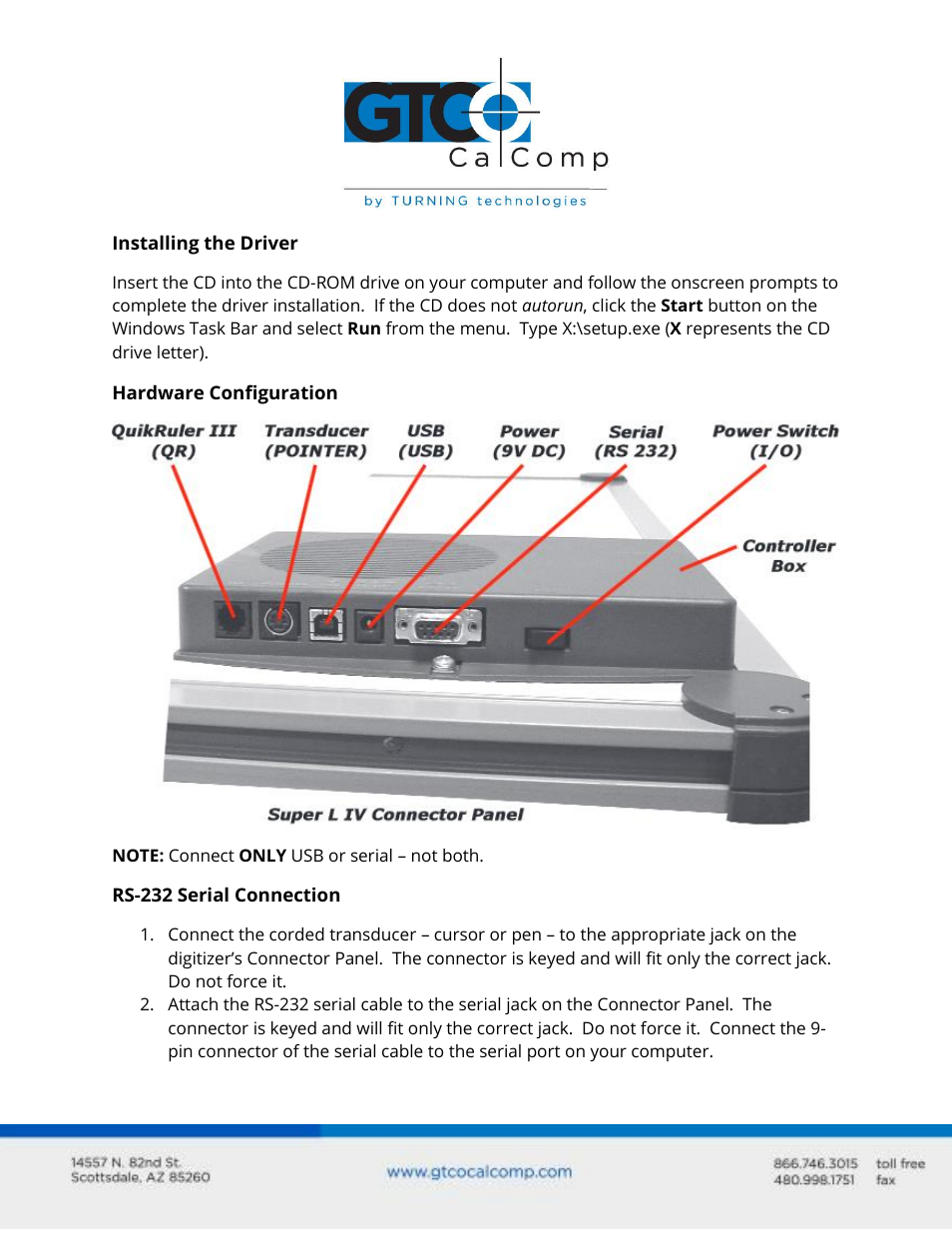 GTCO Super L IV - Quick Start Guide User Manual | Page 2 / 3