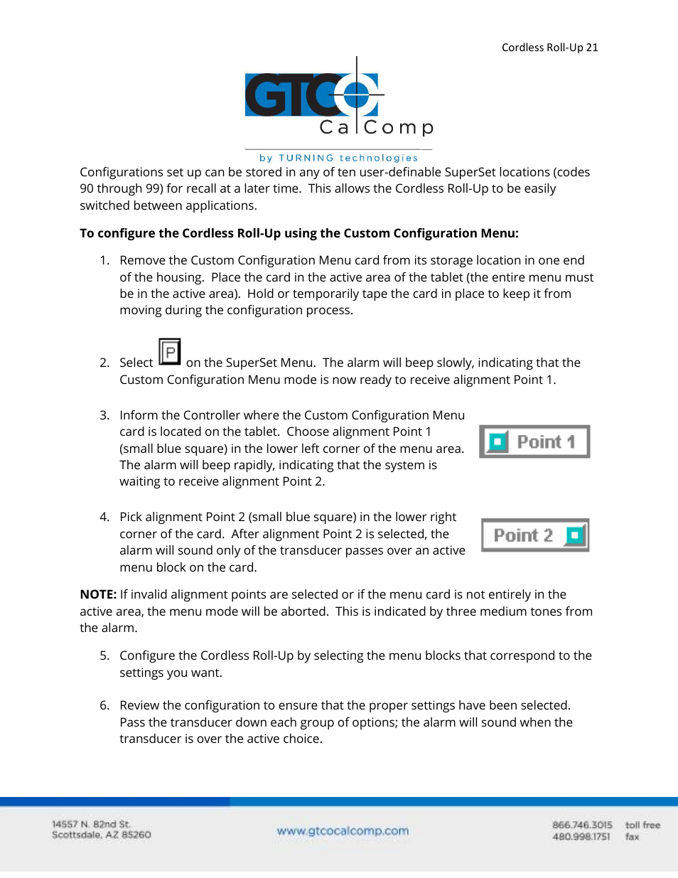 GTCO Cordless Roll-Up - Users Guide User Manual | Page 21 / 74