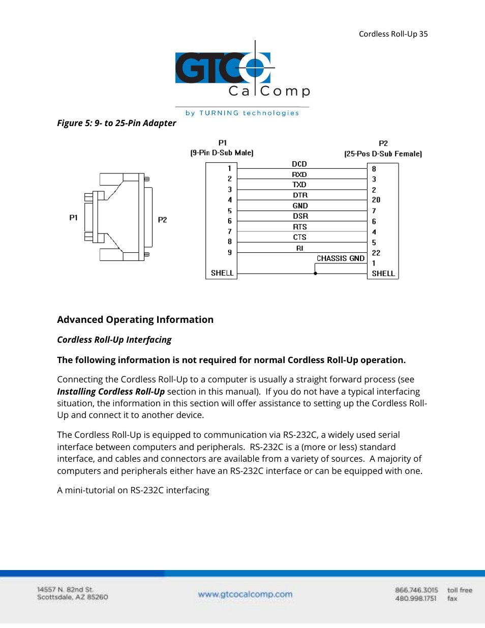 GTCO Cordless Roll-Up - Users Guide User Manual | Page 35 / 74