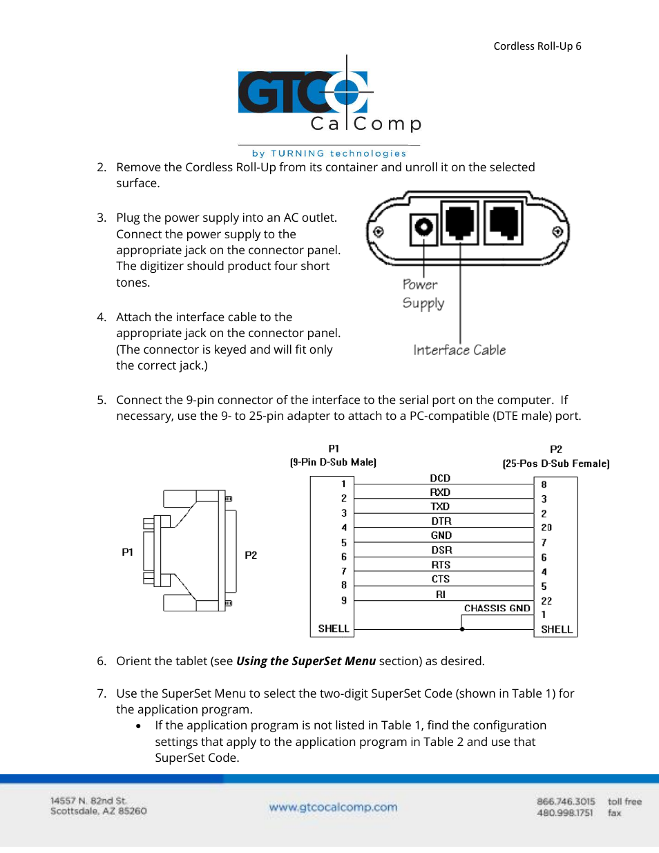 GTCO Cordless Roll-Up - Users Guide User Manual | Page 6 / 74