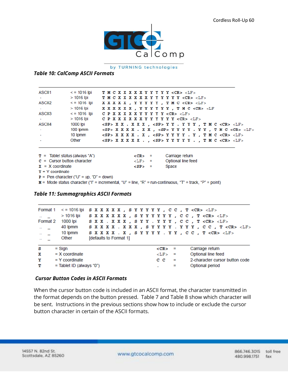 GTCO Cordless Roll-Up - Users Guide User Manual | Page 60 / 74