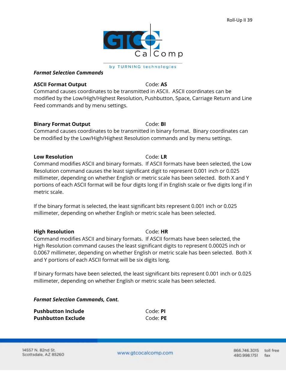 GTCO Roll-Up II - Users Guide User Manual | Page 39 / 70