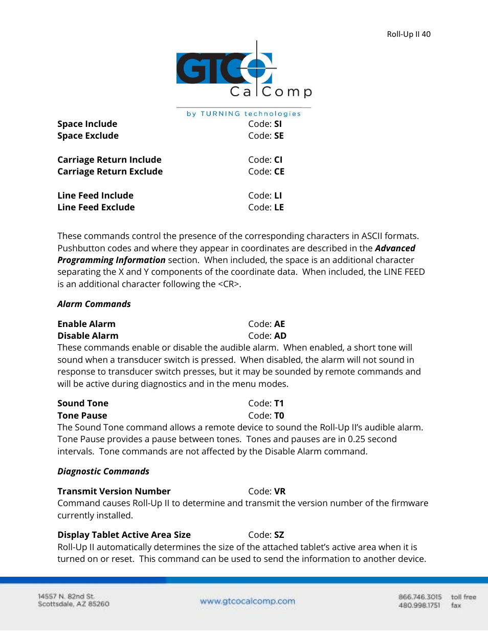 GTCO Roll-Up II - Users Guide User Manual | Page 40 / 70