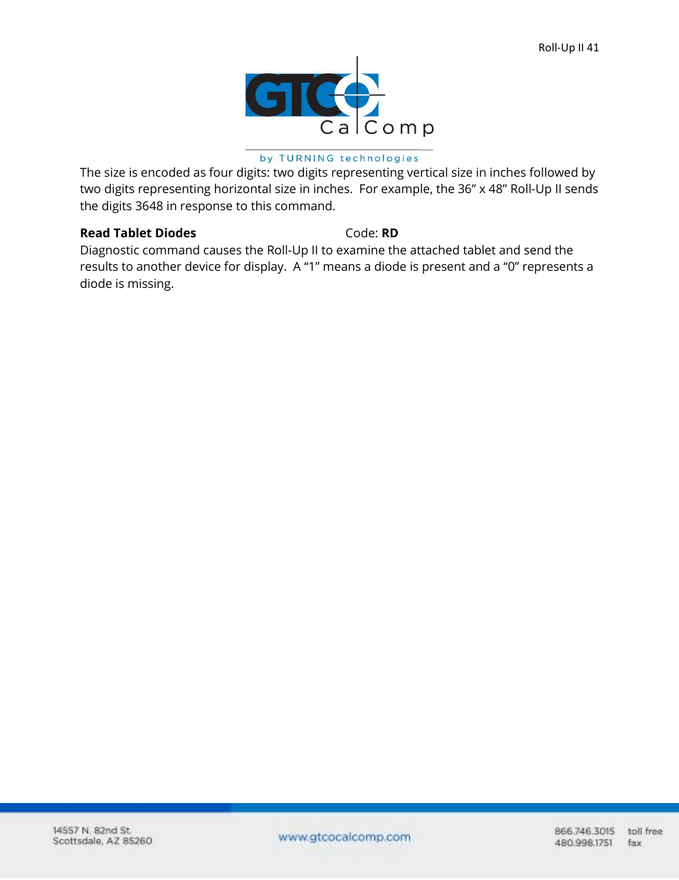 GTCO Roll-Up II - Users Guide User Manual | Page 41 / 70