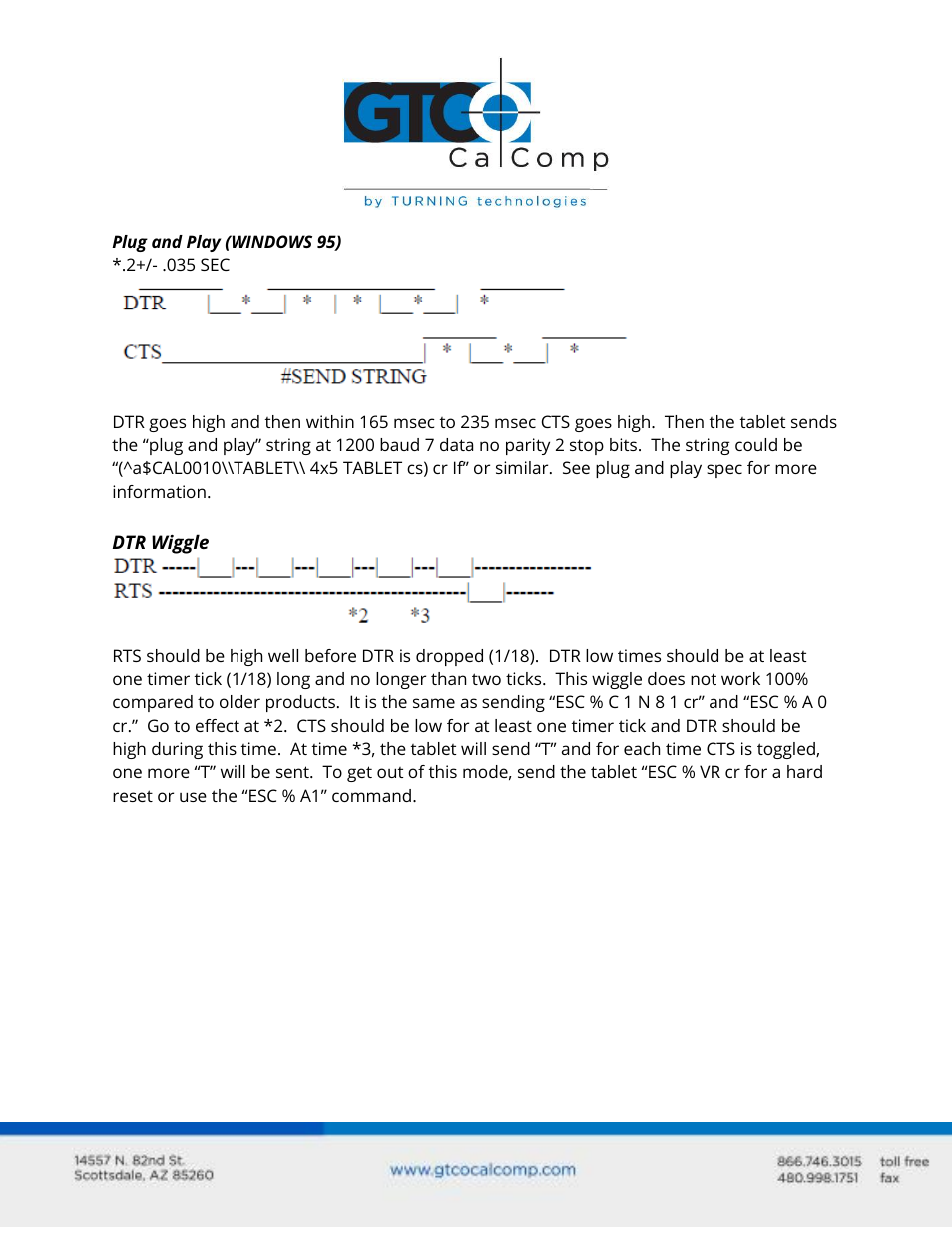 GTCO UltraSlate Commands User Manual | Page 2 / 5