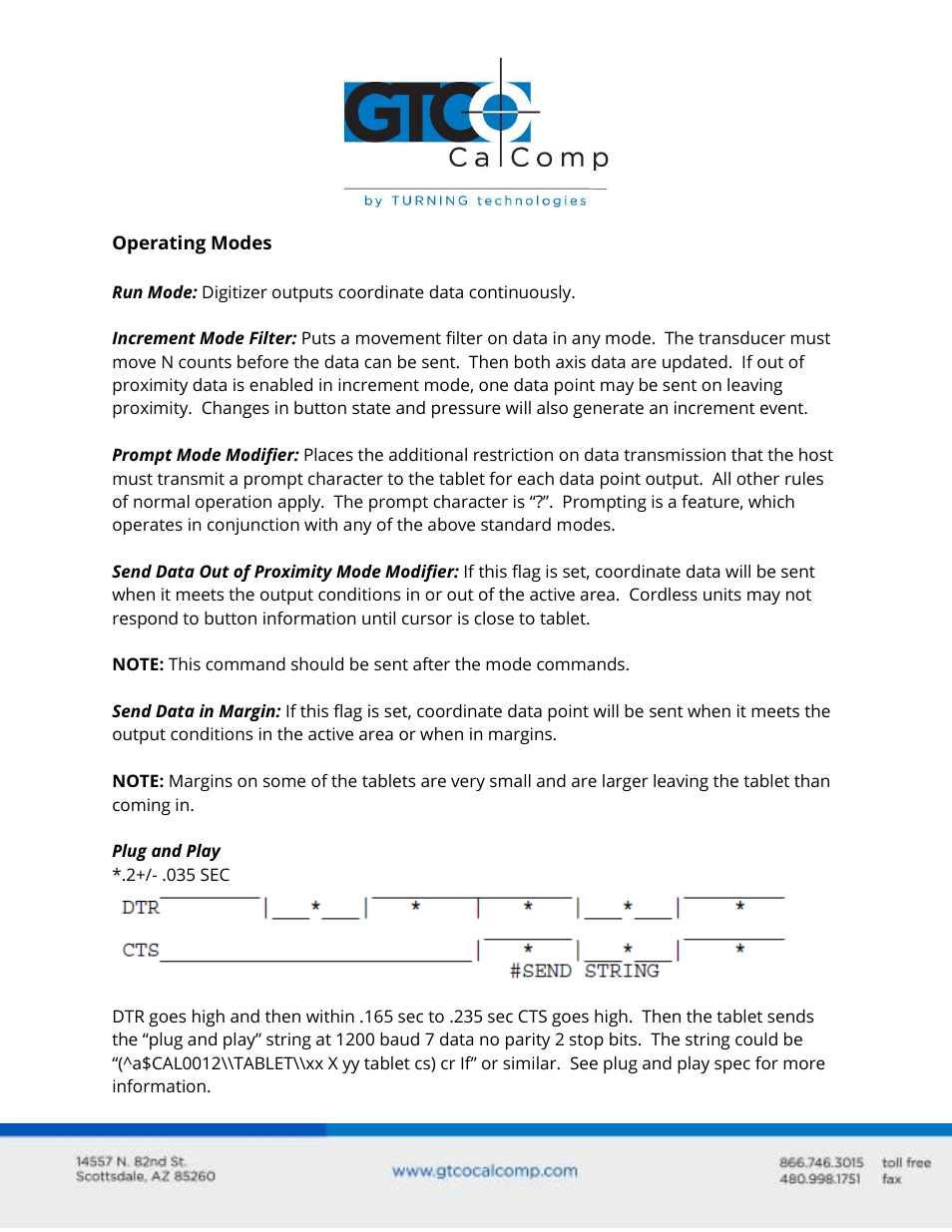 GTCO Small Format Station Command User Manual | Page 2 / 5