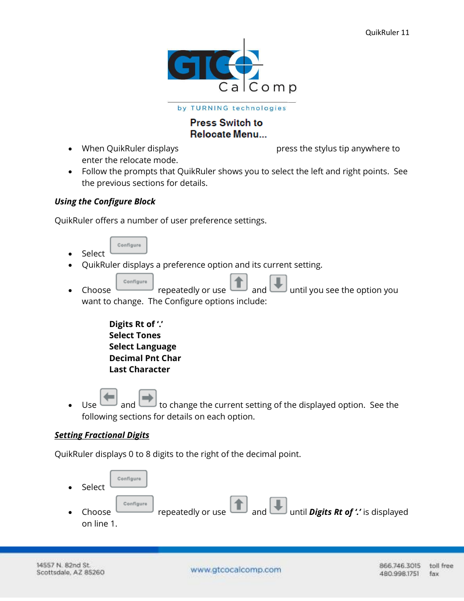 GTCO QuikRuler - Users Guide User Manual | Page 11 / 35