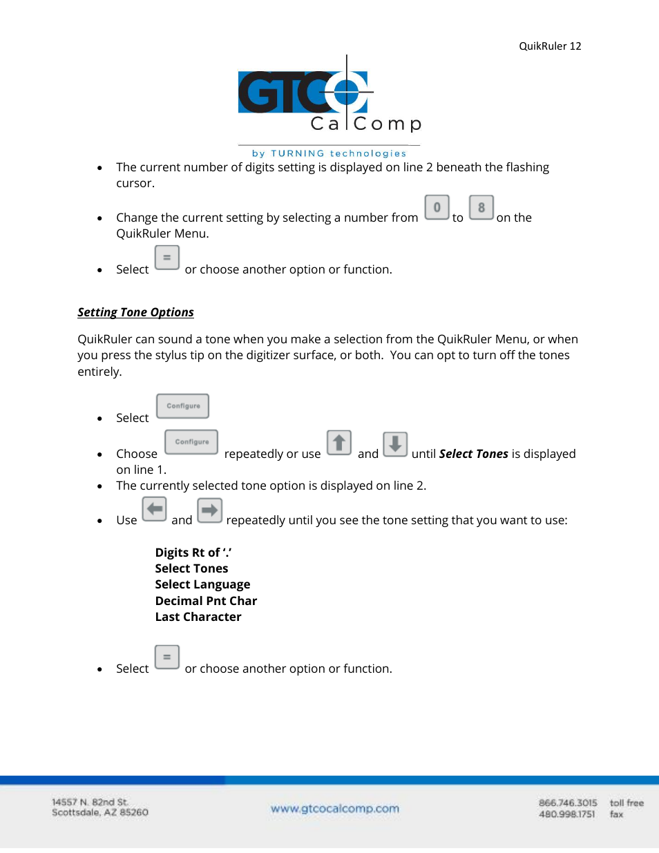 GTCO QuikRuler - Users Guide User Manual | Page 12 / 35