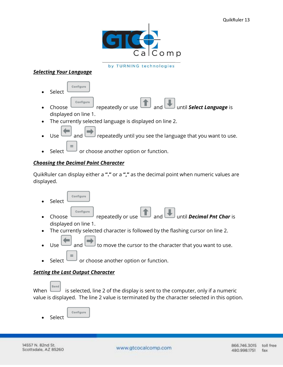 GTCO QuikRuler - Users Guide User Manual | Page 13 / 35