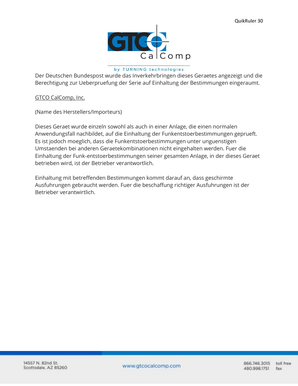 GTCO QuikRuler - Users Guide User Manual | Page 30 / 35