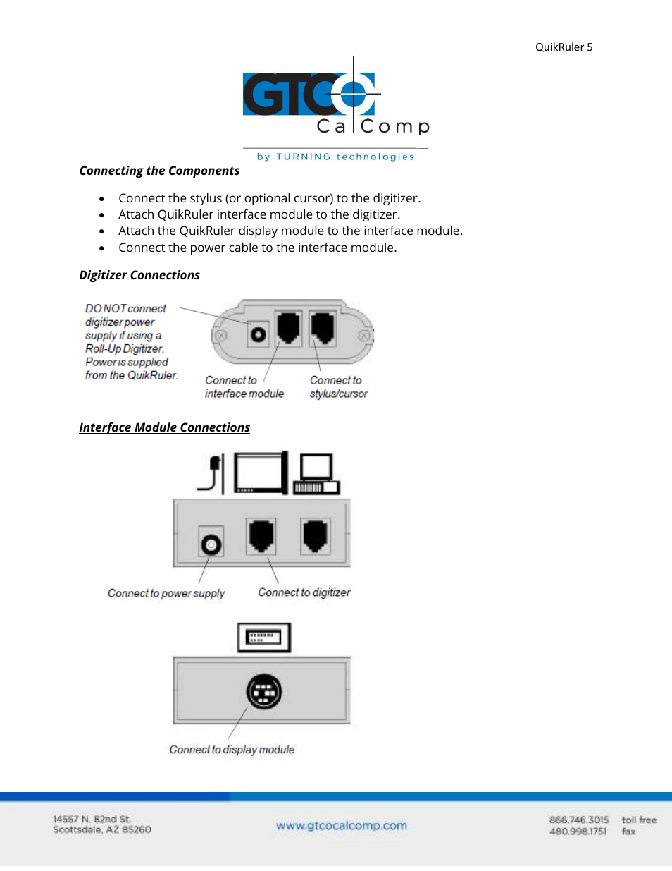 GTCO QuikRuler - Users Guide User Manual | Page 5 / 35