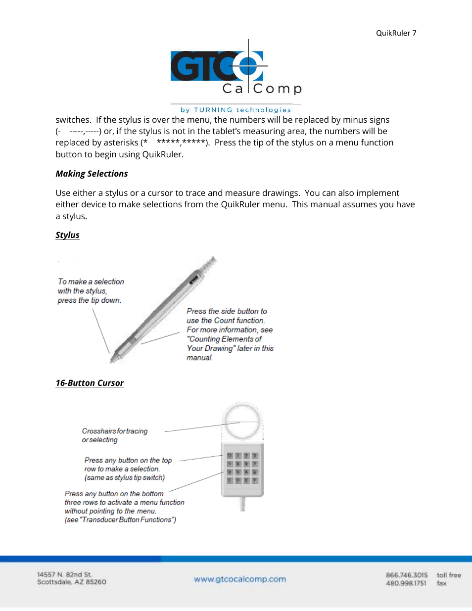 GTCO QuikRuler - Users Guide User Manual | Page 7 / 35