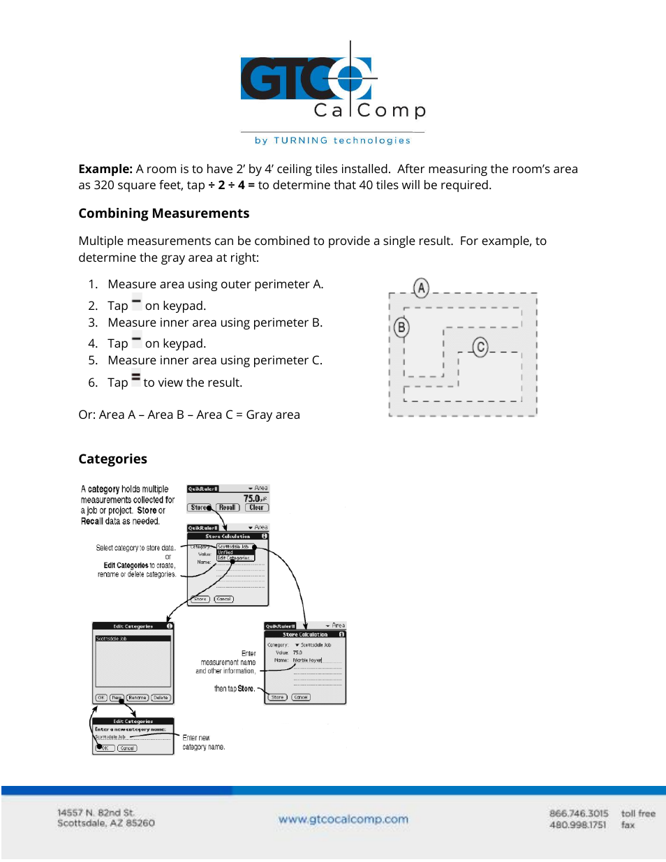 GTCO QuikRuler II for Palm OS - Quick Start Guide User Manual | Page 5 / 6