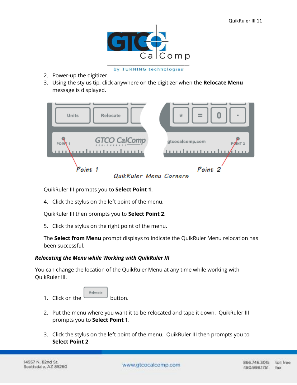 GTCO QuikRuler III - Users Guide User Manual | Page 11 / 42
