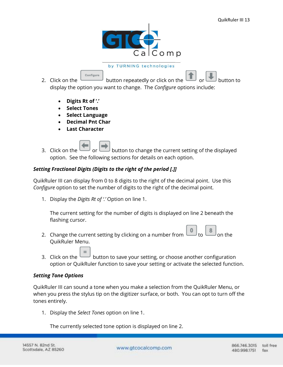 GTCO QuikRuler III - Users Guide User Manual | Page 13 / 42