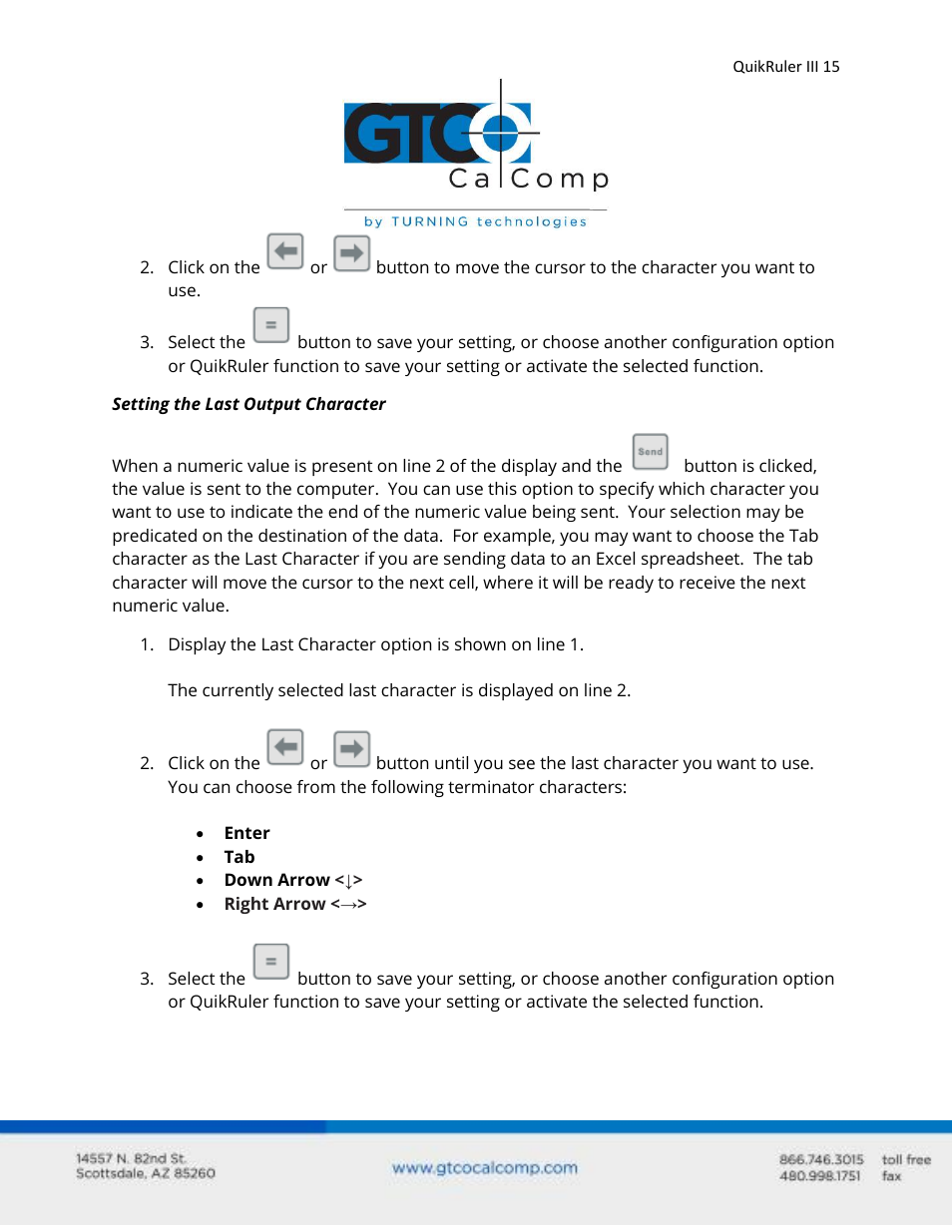 GTCO QuikRuler III - Users Guide User Manual | Page 15 / 42