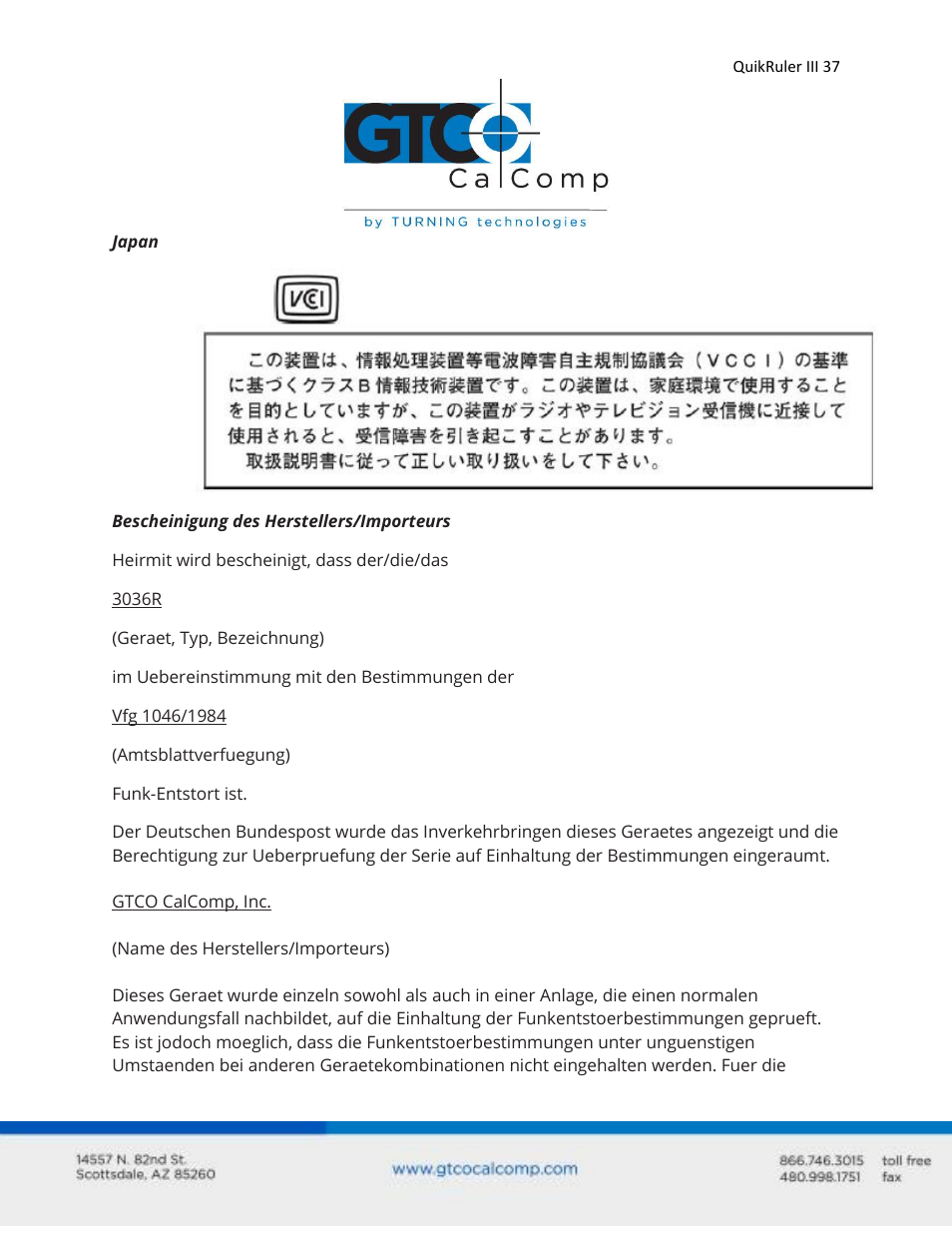 GTCO QuikRuler III - Users Guide User Manual | Page 37 / 42