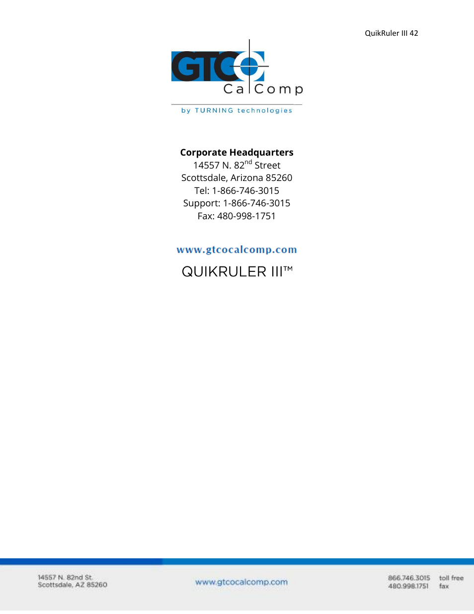 GTCO QuikRuler III - Users Guide User Manual | Page 42 / 42
